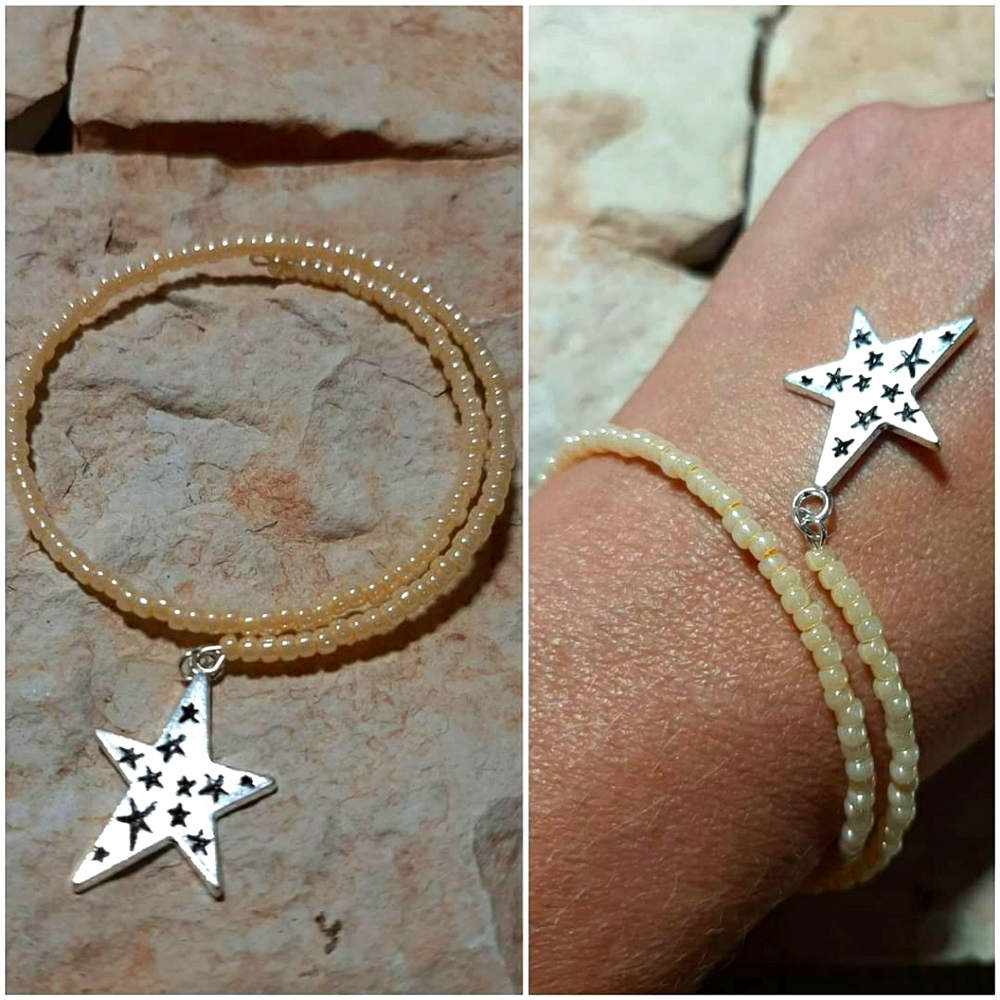 Tiny starry memory wire bracelet